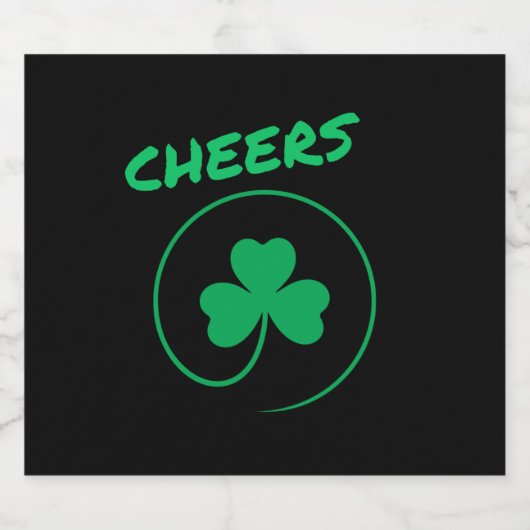 Chever, Clover, Kleeblatt, Irish Green, St Patrick Bierflaschenetikett (Einzelnes Label)
