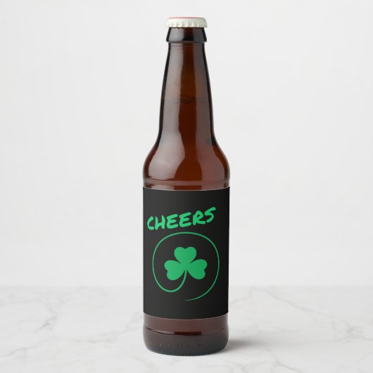 Chever, Clover, Kleeblatt, Irish Green, St Patrick Bierflaschenetikett (Vorderseite)