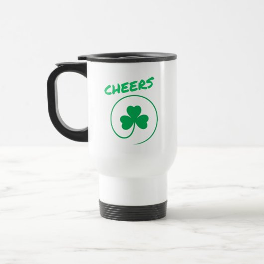 Chever, Clover, Kleeblatt, Irish Green, St Patrick Reisebecher (Links)