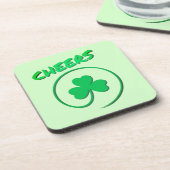 Chever Clover Kleeblatt Irish Green St Patricks Da Getränkeuntersetzer (Linke Seite)