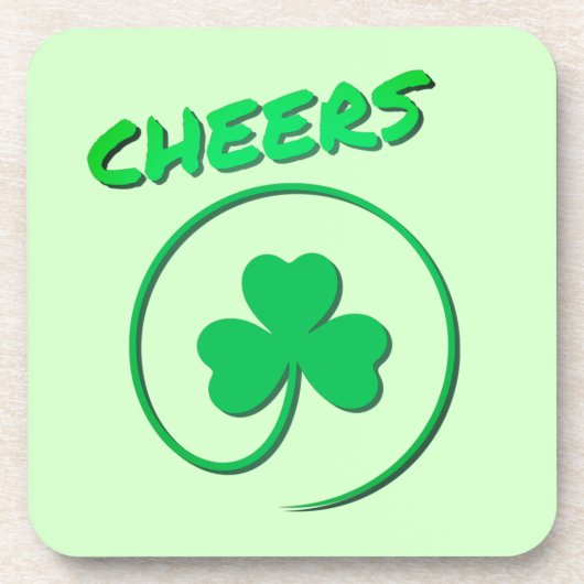 Chever Clover Kleeblatt Irish Green St Patricks Da Getränkeuntersetzer (Vorderseite)