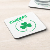 Chever Clover Kleeblatt Irish Green St Patricks Da Getränkeuntersetzer (Linke Seite)