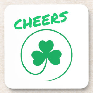 Chever Clover Kleeblatt Irish Green St Patricks Da Getränkeuntersetzer