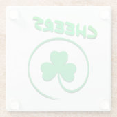 Chever Clover Kleeblatt Irish Green St Patricks Da Glasuntersetzer (Rückseite)
