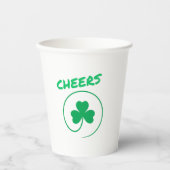 Chever Clover Kleeblatt Irish Green St Patricks Da Pappbecher (Vorderseite)