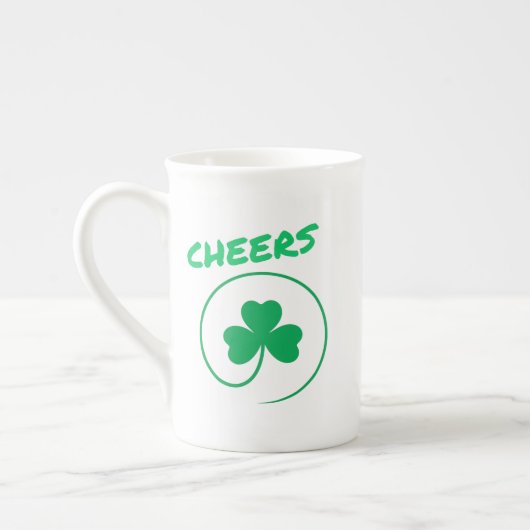 Chever Clover Kleeblatt Irish Green St Patricks Da Porzellantasse (Links)