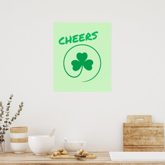 Chever Clover Kleeblatt Irish Green St Patricks Da Poster (Küche)