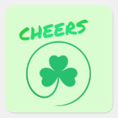 Chever Clover Kleeblatt Irish Green St Patricks Da Quadratischer Aufkleber (Vorderseite)