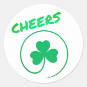 Chever Clover Kleeblatt Irish Green St Patricks Da Runder Aufkleber (Vorderseite)