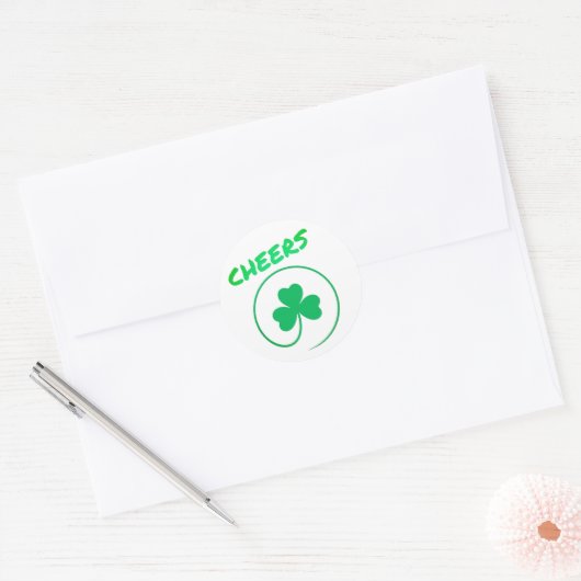 Chever Clover Kleeblatt Irish Green St Patricks Da Runder Aufkleber (Umschlag)