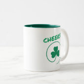 Chever Clover Kleeblatt Irish Green St Patricks Da Zweifarbige Tasse (VorderseiteRechts)