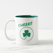 Chever Clover Kleeblatt Irish Green St Patricks Da Zweifarbige Tasse (Links)