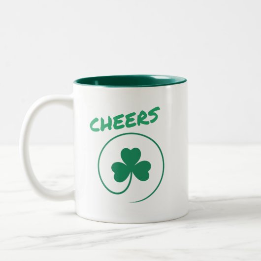 Chever Clover Kleeblatt Irish Green St Patricks Da Zweifarbige Tasse (Links)