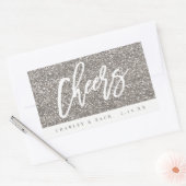 Chever Sliver Glitzer Mini Wein Champagner Label Rechteckiger Aufkleber (Umschlag)