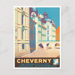 Cheverny Frankreich Vintage-Reise Postkarte