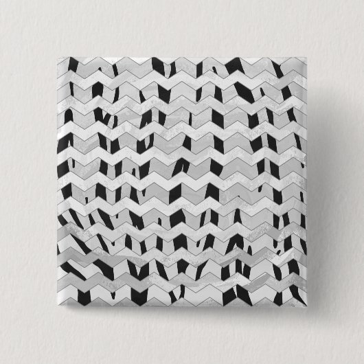 Cheveron Tiger Black and White Print Button (Vorderseite)