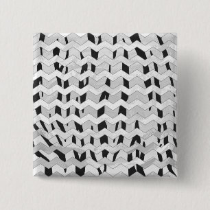 Cheveron Tiger Black and White Print Button