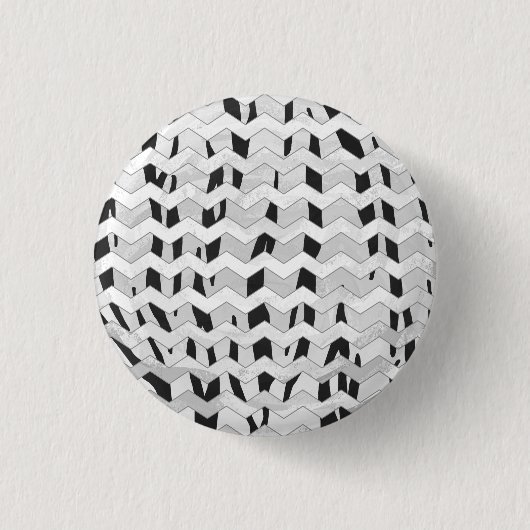 Cheveron Tiger Black and White Print Button (Vorderseite)