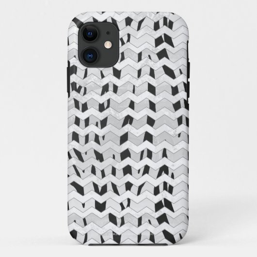 Cheveron Tiger Black and White Print Case-Mate iPhone Hülle (Rückseite)