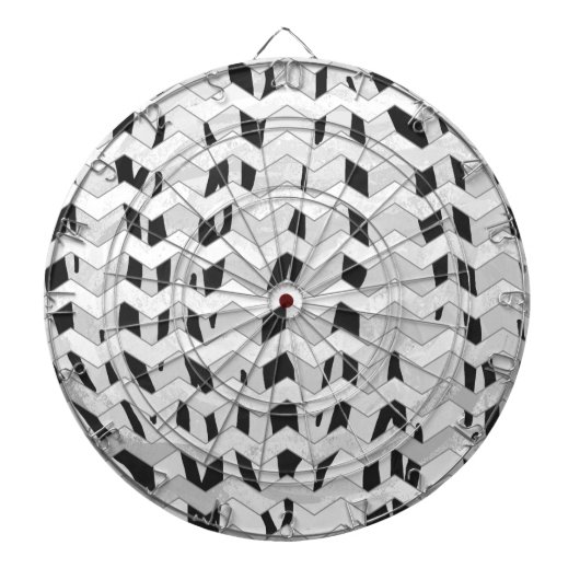 Cheveron Tiger Black and White Print Dartscheibe (vorne)
