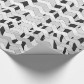 Cheveron Tiger Black and White Print Geschenkpapier (Ecke)