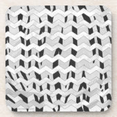 Cheveron Tiger Black and White Print Getränkeuntersetzer (Vorderseite)