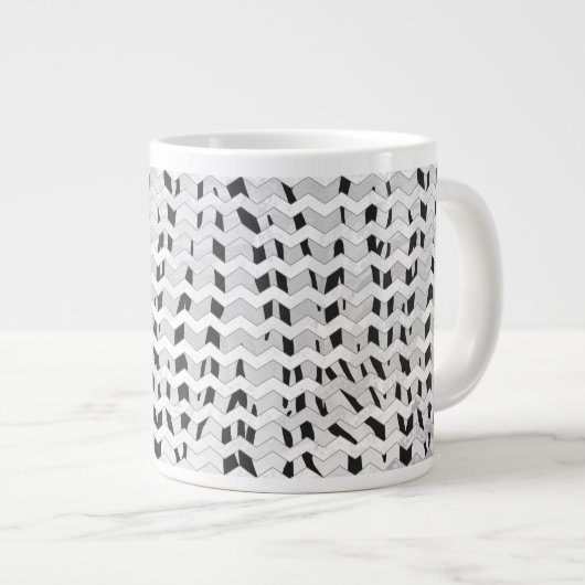 Cheveron Tiger Black and White Print Jumbo-Tasse (Vorderseite Rechts)