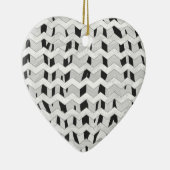 Cheveron Tiger Black and White Print Keramik Ornament (Rechts)