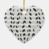 Cheveron Tiger Black and White Print Keramik Ornament (Hinten)