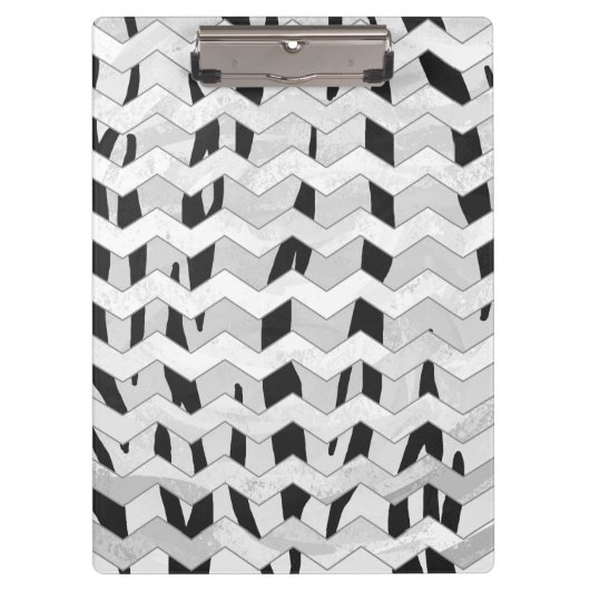 Cheveron Tiger Black and White Print Klemmbrett (Vorderseite)