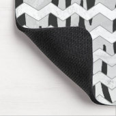 Cheveron Tiger Black and White Print Mousepad (Ecke)