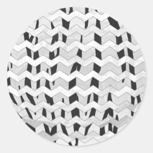 Cheveron Tiger Black and White Print Runder Aufkleber