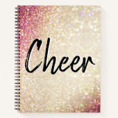 ChevNotebook | Imitate Glitzer Gold und Rosa Notizblock (Vorderseite)