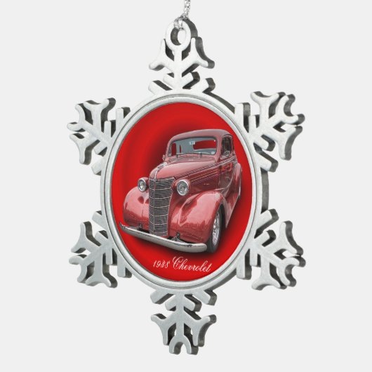 CHEVROLET 1938 SCHNEEFLOCKEN Zinn-Ornament (Rechts)