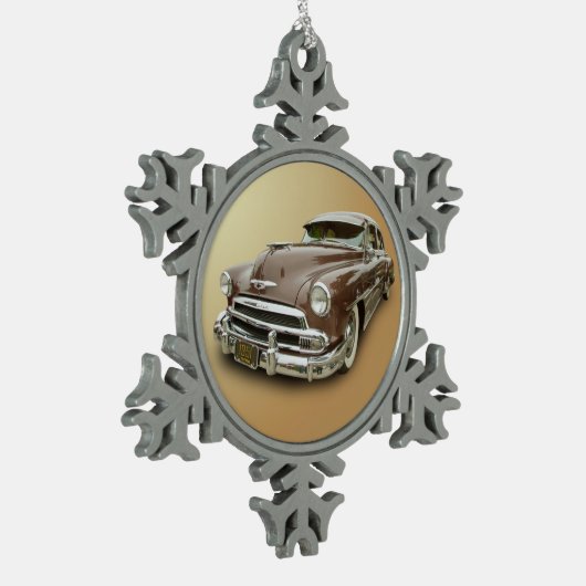 CHEVROLET 1951 SCHNEEFLOCKEN Zinn-Ornament (Links)