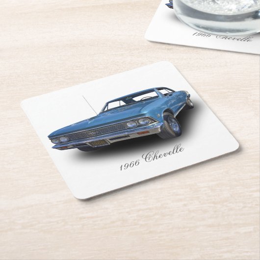 CHEVROLET 1966 CHEVELLE SS RECHTECKIGER PAPPUNTERSETZER (angewinkelt)