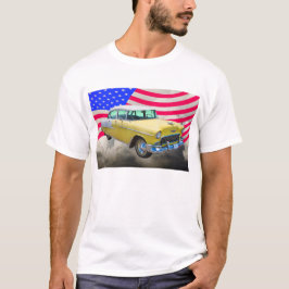 Chevrolet-Bel Air 1955 mit amerikanischer Flagge T-Shirt