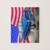 Chevrolet-Bel Air 1957 mit amerikanischer Flagge Puzzle (Vertikal)