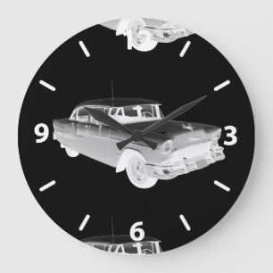 Chevrolet-Bel Air-klassische Auto-Kunst 1955 Große Wanduhr