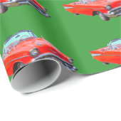 Chevrolet-Bel Air-konvertierbares antikes Auto Geschenkpapier (Rolleneckpunkt)