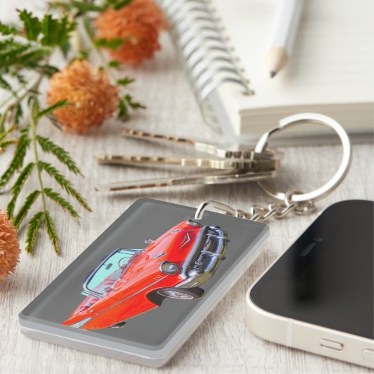 Chevrolet-Bel Air-konvertierbares antikes Auto Schlüsselanhänger (Vorderseite rechts)