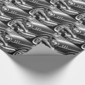 Chevrolet-Bel Air-Schwarzes 1957 u. Weiß Geschenkpapier (Ecke)