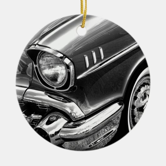 Chevrolet-Bel Air-Schwarzes 1957 u. Weiß Keramikornament (Vorne)