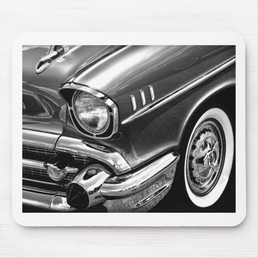 Chevrolet-Bel Air-Schwarzes 1957 u. Weiß Mousepad (Vorne)