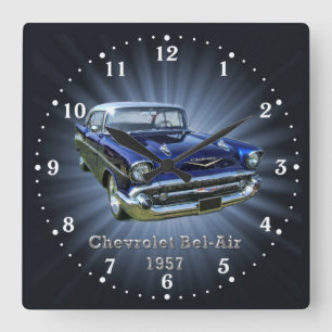 Chevrolet-Bel Air-Wanduhr 1956 Quadratische Wanduhr
