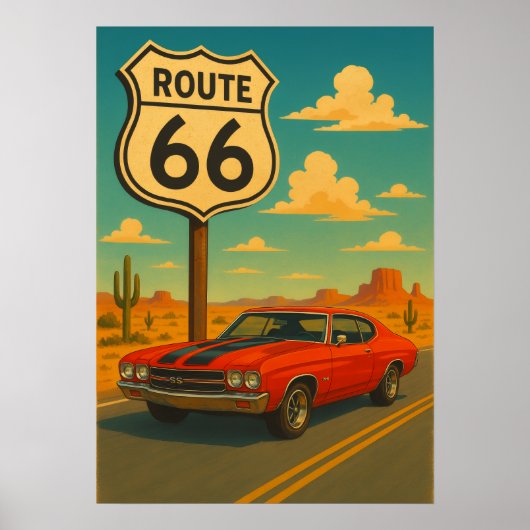 Chevrolet Chevelle SS - Route 66 Poster (Vorne)