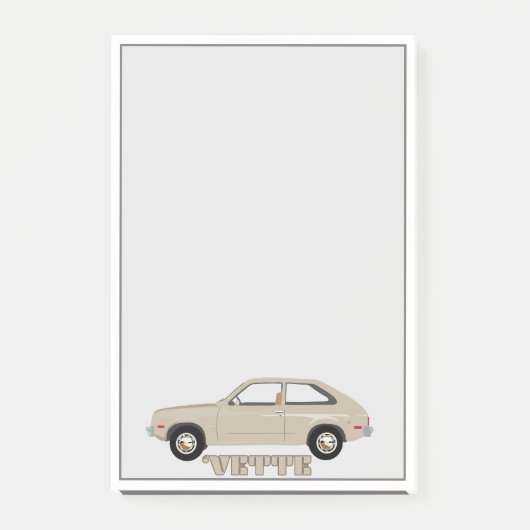Chevrolet Chevette Vette beige Retro Klassiker Post-it Klebezettel (Vorderseite)