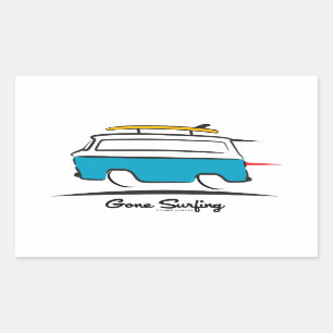 Chevrolet Corvair Greenbrier Gone Surfen Rechteckiger Aufkleber