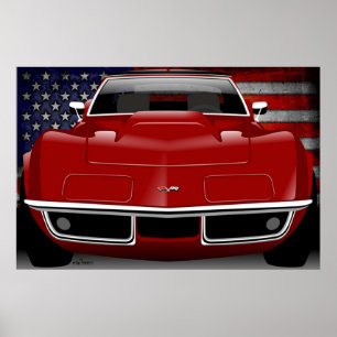 Chevrolet Corvette C3 rot Poster