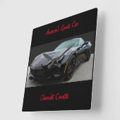 Chevrolet Corvette Quadratische Wanduhr (Winkel)